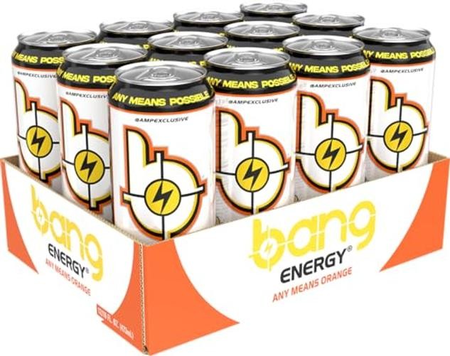 Energy Any Means Sugar-Free Energy Drink, 16-Ounce | Pack of 12 Orange