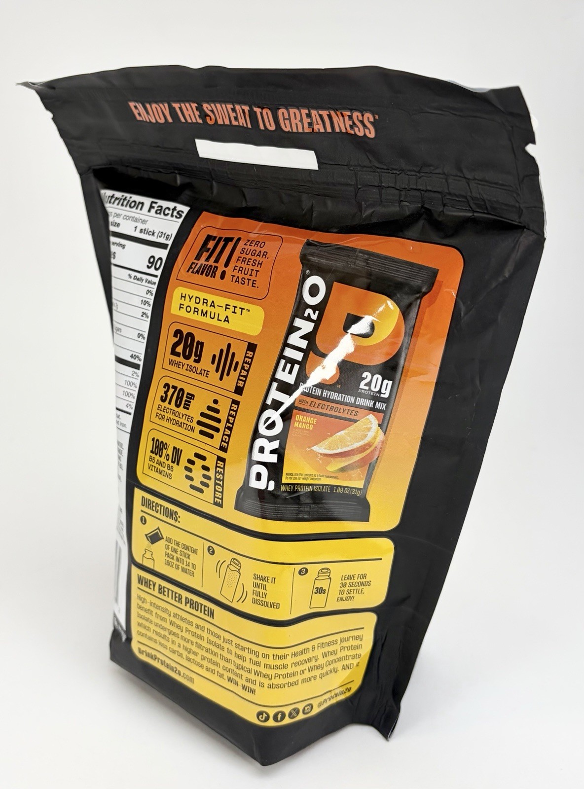Protein2o Whey Protein Isolate 20g Sugar Free Orange Mango 8-Pack (EXP 12/2026)