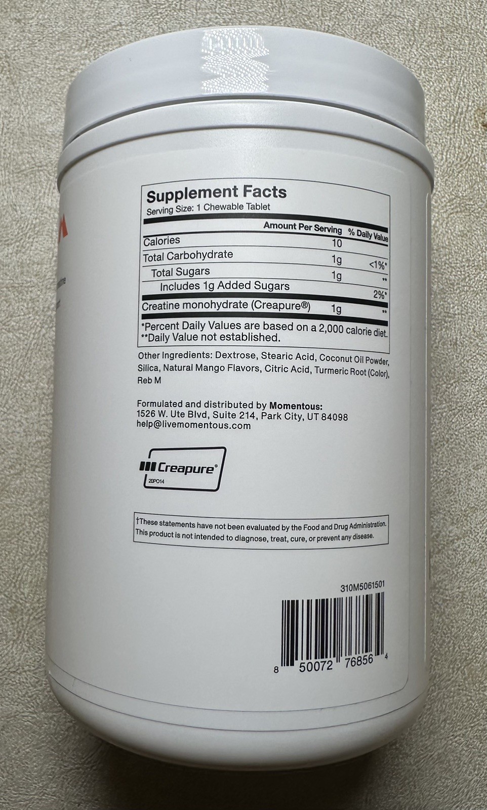 Momentous Creatine Chews 150-Count – Mango FREE SHIPPING Exp 02/28