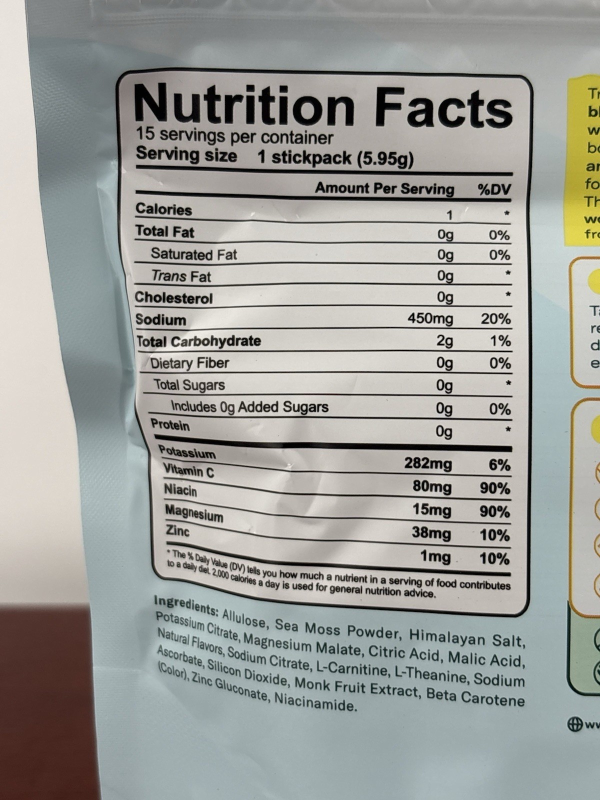 True Sea Moss Electrolytes Powder 15 Stickpacks Mango & Pineapple 0g Sugar