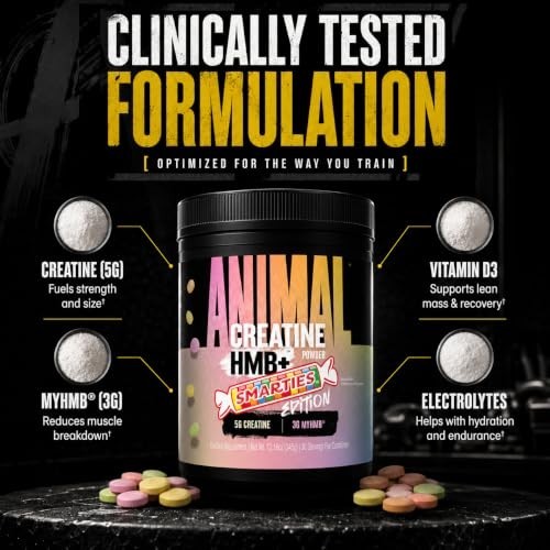 Creatine HMB Powder 30 Servings Smarties Flavor 5g Monohydrate 3g myHMB Pre