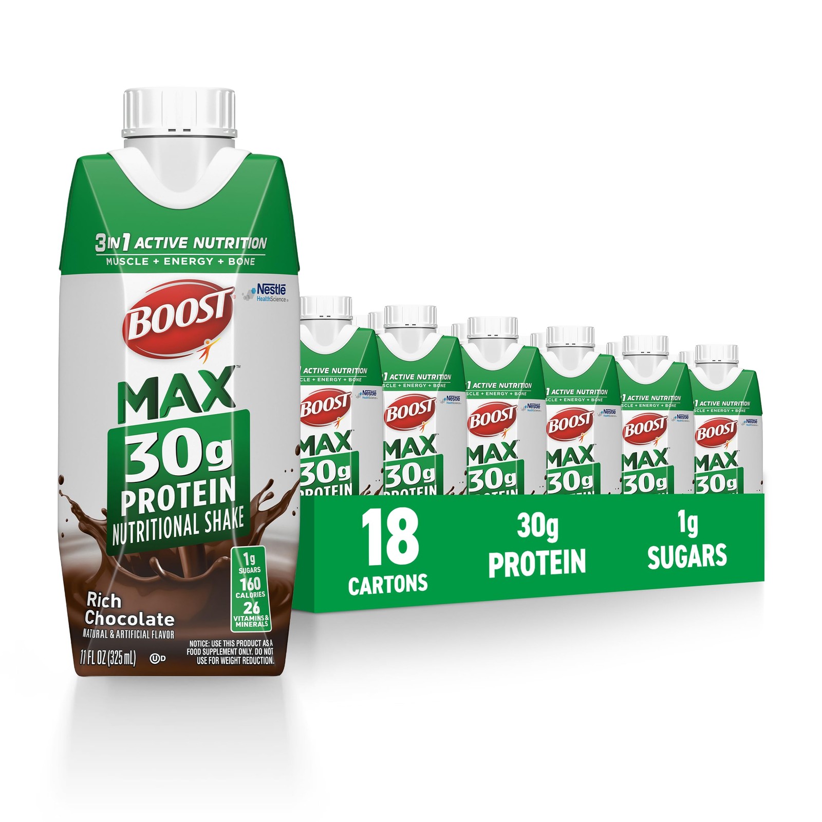 Boost Max Protein Shakes Ready To Drink – 30G High Protein Shake – Chocolate