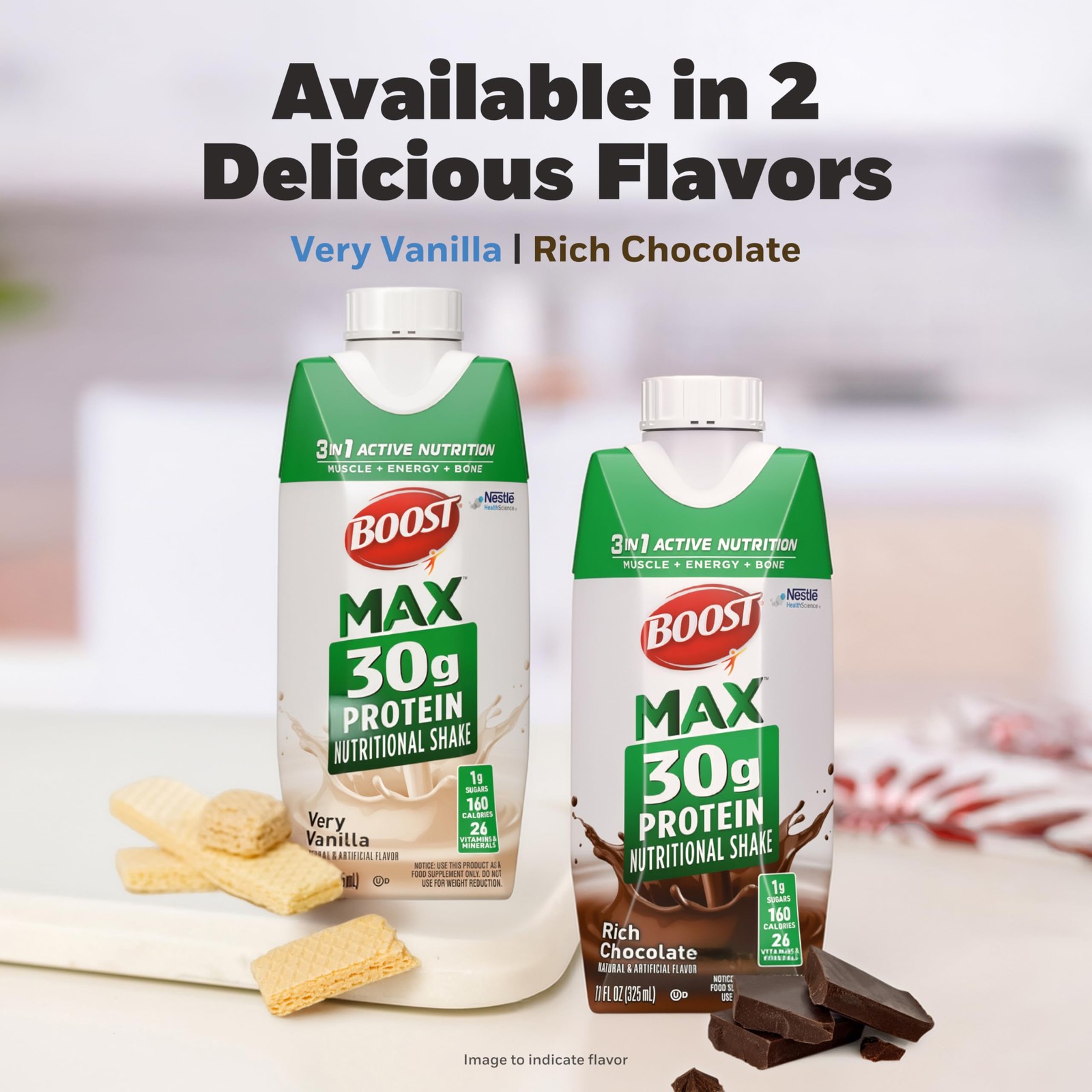BOOST MAX Protein Shakes Ready to Drink – 30g High Protein Shake – Chocolate | N