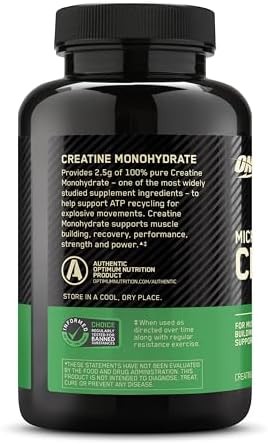 Optimum Nutrition Creatine, Micronized Creatine Monohydrate Capsules, Supports