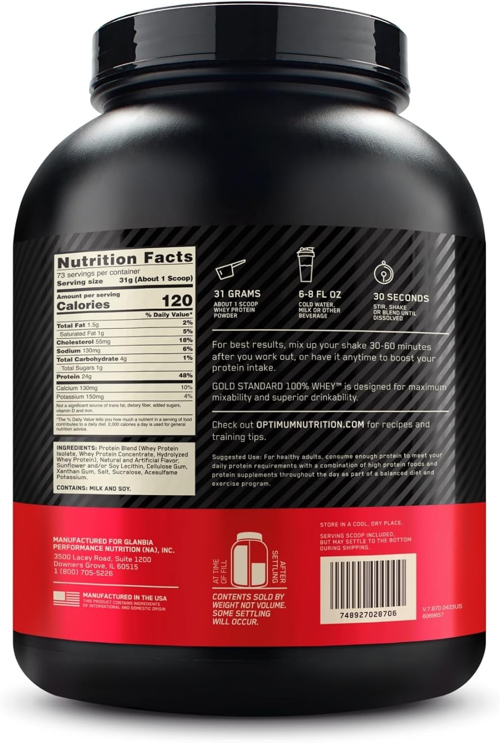 100% Whey Protein Powder, Vanilla Ice Cream 5lb – Boost Recovery Fast