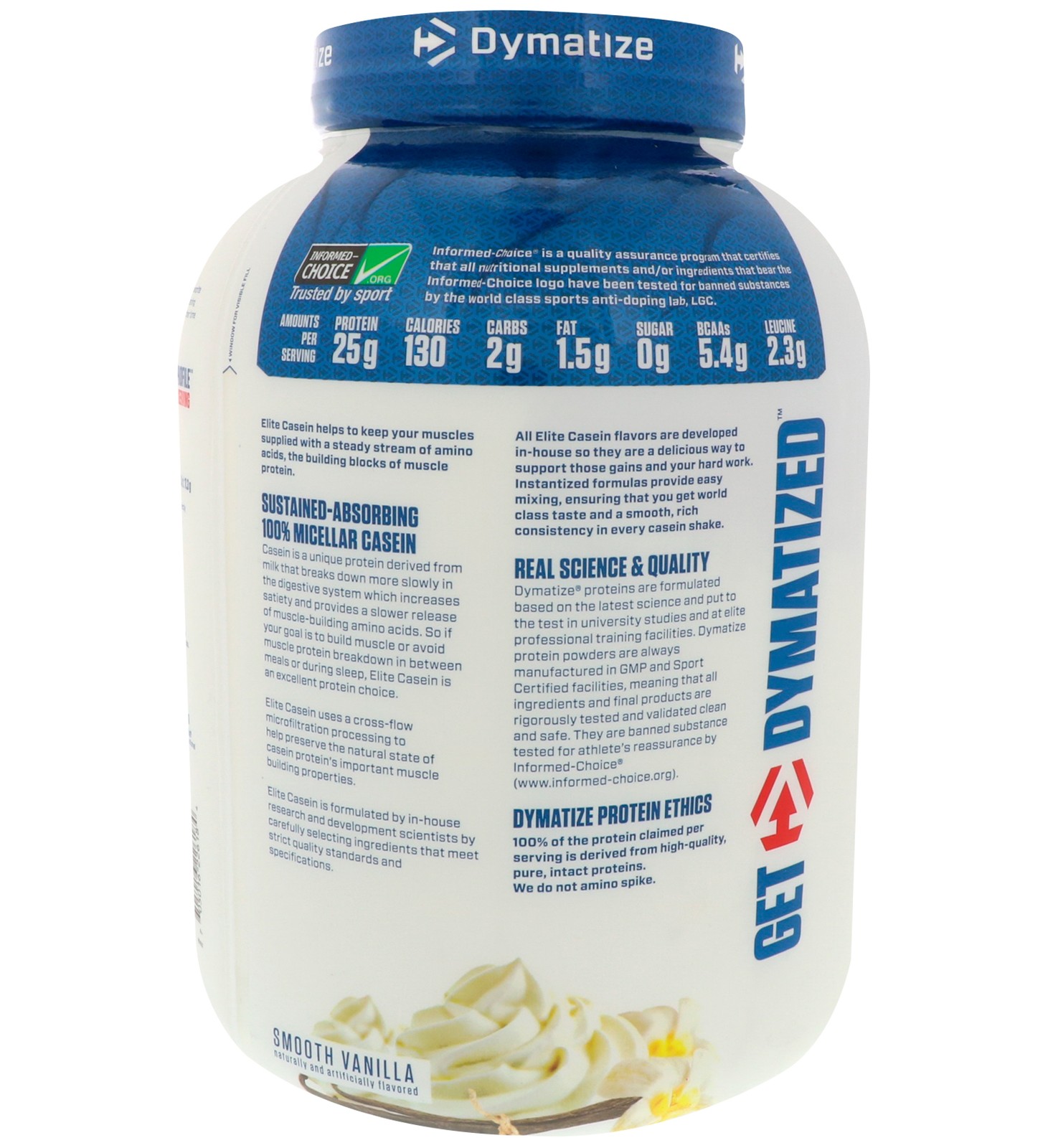 Elite Casein, Smooth Vanilla, 4 lb (1.8 kg)