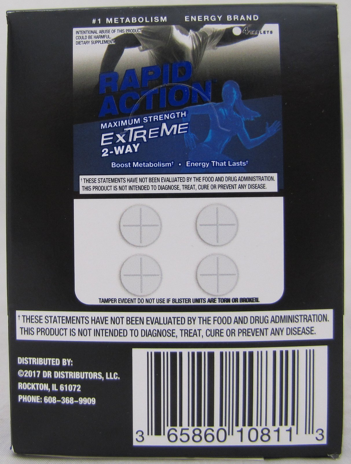 Rapid Action Extreme 2 Way Lasting Energy Boost Metabolism 24 Packs 96 Pills Max