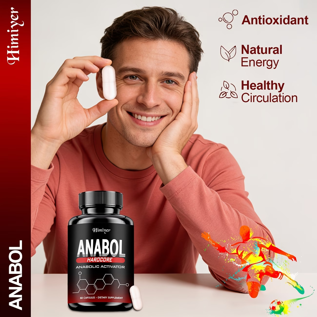 2PC Anabol Hardcore Advanced Bodybuilding Supplement | 60 Capsules | for Energy