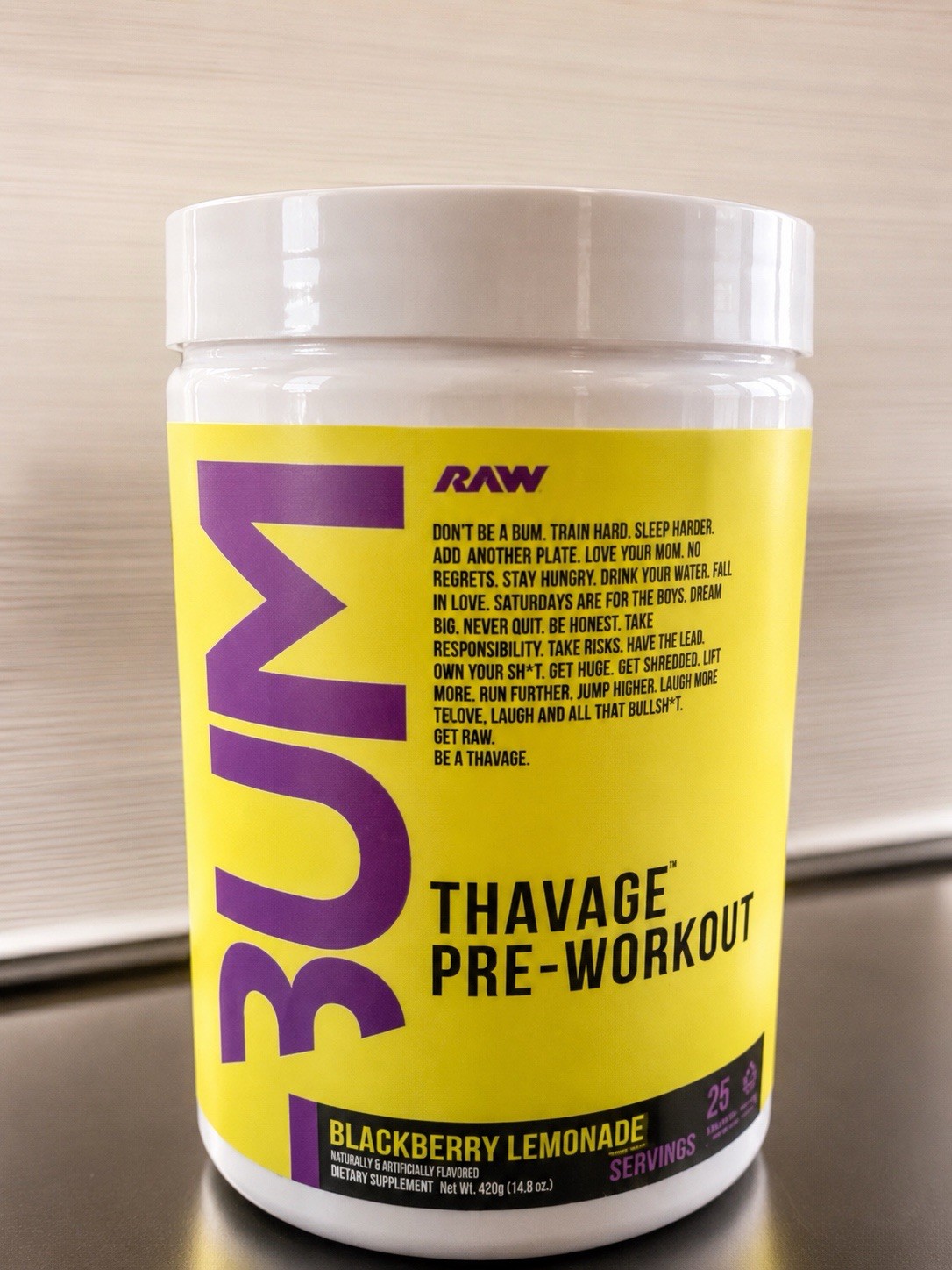 Raw X Bum Thavage Pre-Workout Blackberry Lemonade 390g Sealed Exp 6/27 Lot Of 2
