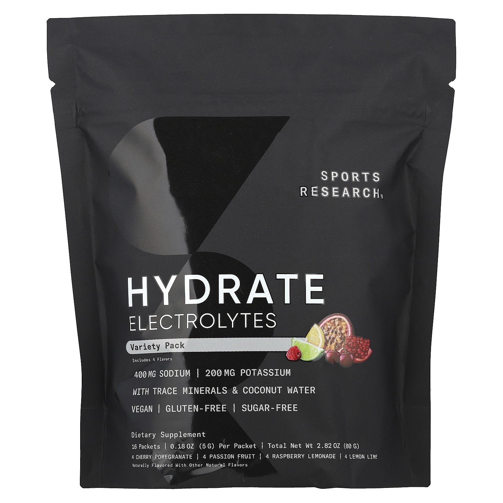 Hydrate Electrolytes, Variety Pack, 16 Packets, 0.18 oz (5 g) Each