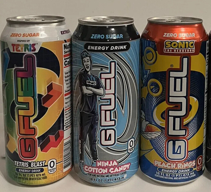 GFUEL UNOPENED! TETRIS BLAST- COTTON CANDY-PEACH RINGS. COLLECTABLE!!