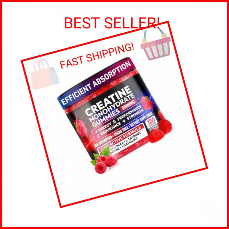 Cytona Creatine Gummies Monohydrate Complex 9000MG, Pre-Workout for Men & Women,