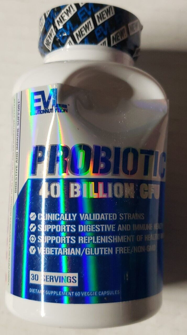 Evlution Nutrition Probiotic – 60 Veg Caps – Digestive Health – READ AD 5/2025