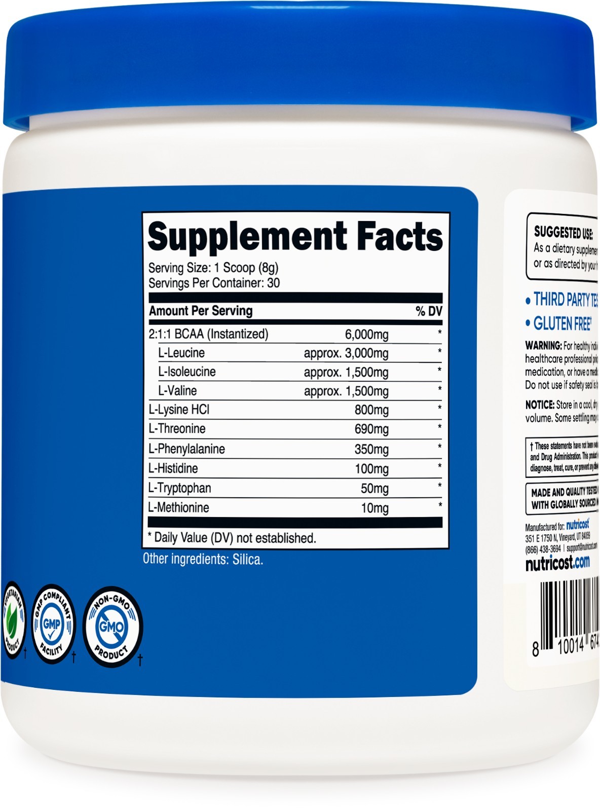 Nutricost EAA Powder 30 Servings (Unflavored) – Essential Amino Acids