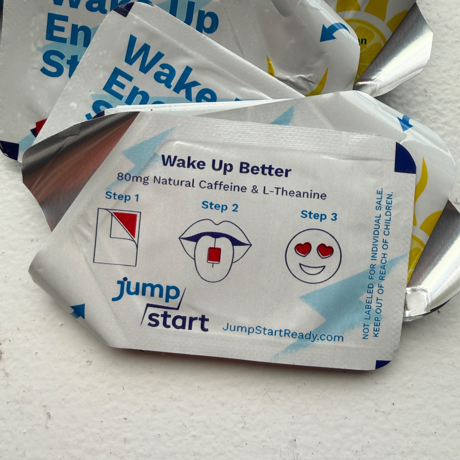 4 packs, 120 Caffeine Strips 80mg each, Sugar Free, L-Theanine, 5 hour energy