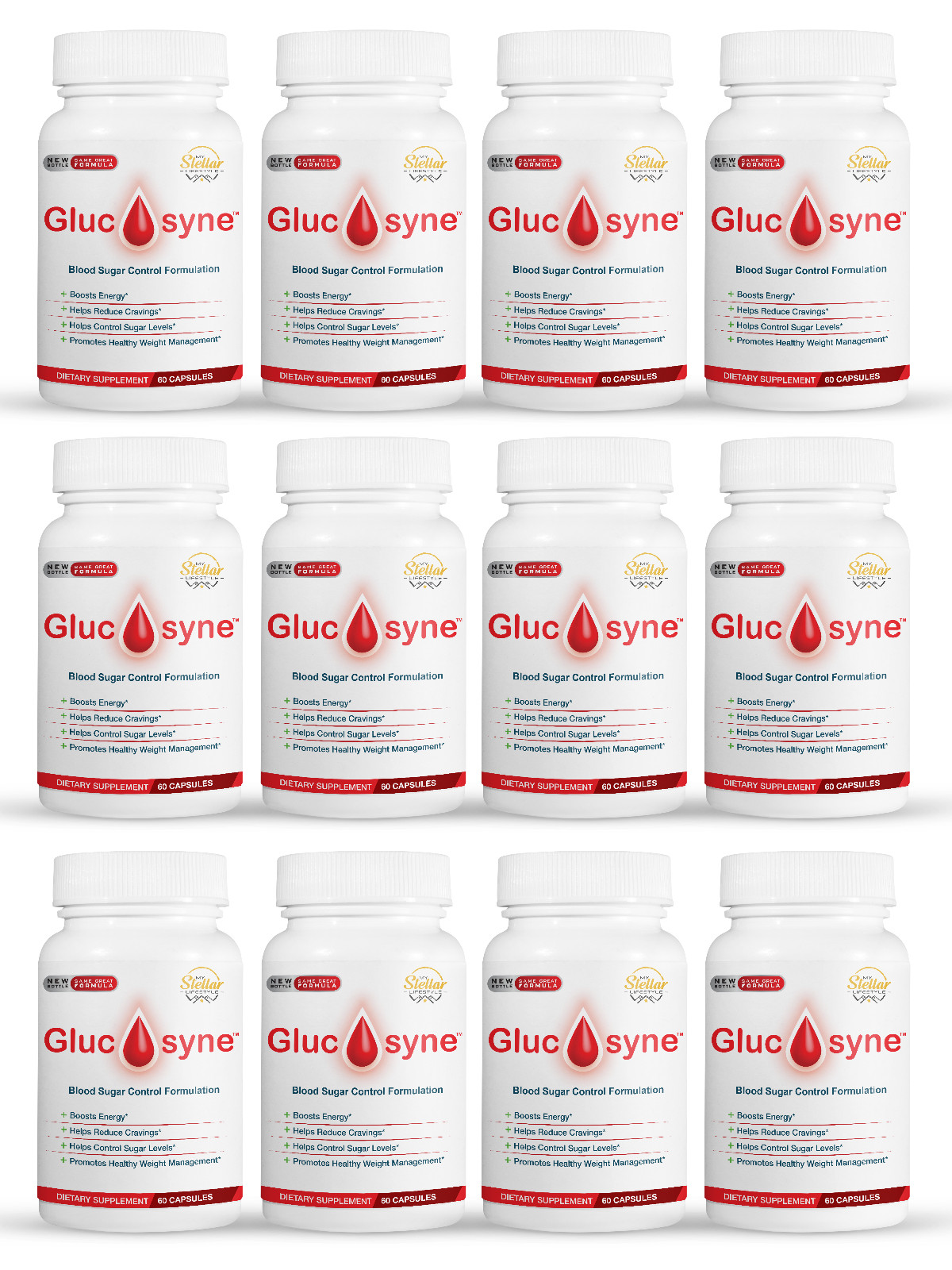 12 Pack Glucosyne, fórmula de control de azúcar en la sangre-60 Cápsulas x12