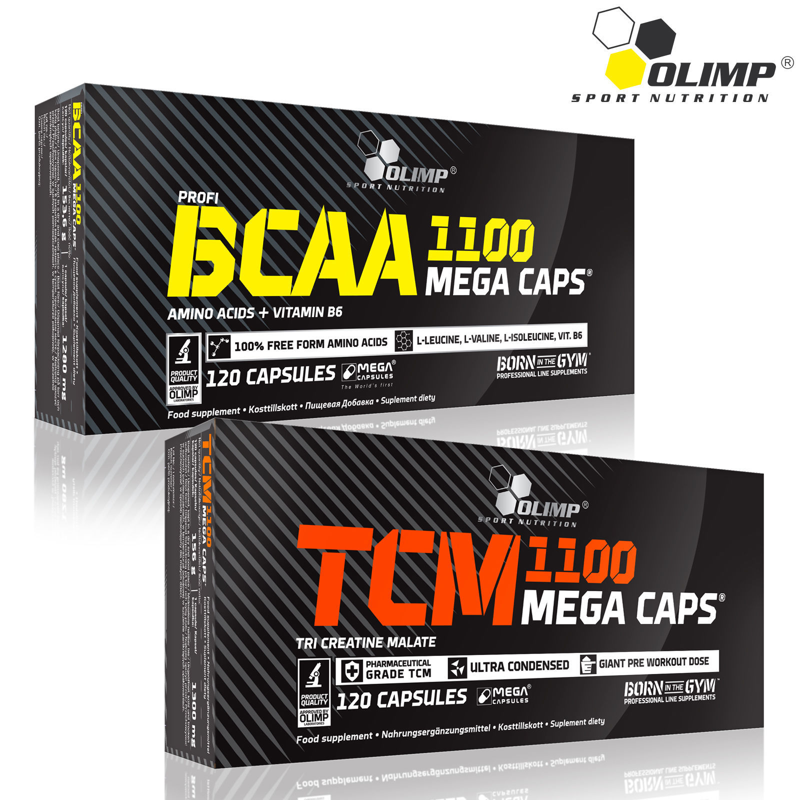 BCAA + Tri Creatine Malate 60-180 Caps. Amino Acids Muscle Growth Bodybuilding