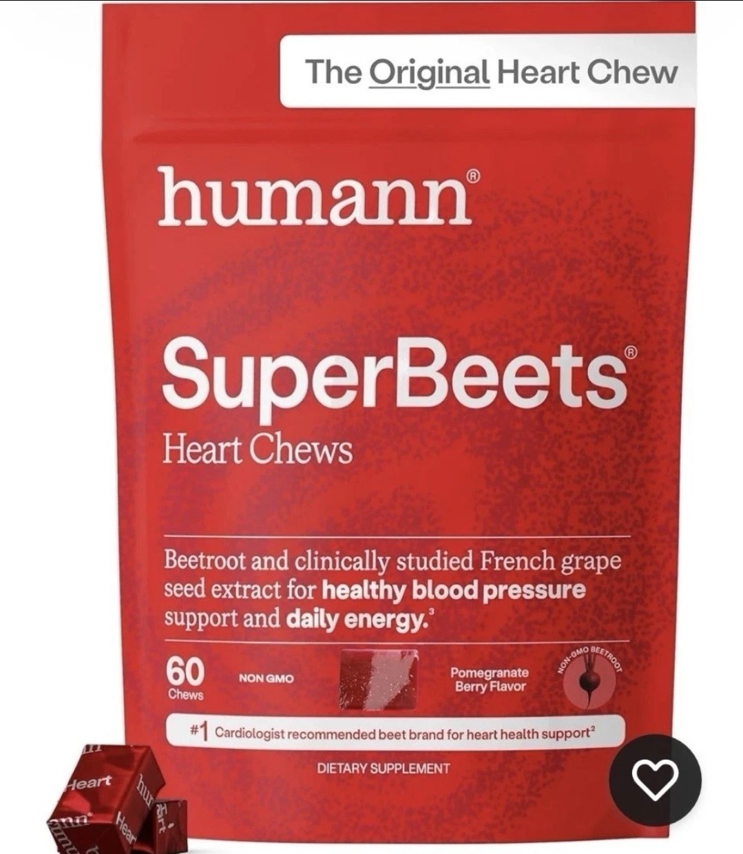 HumanN SuperBeets Grape Seed Soft Chews – 60 Count