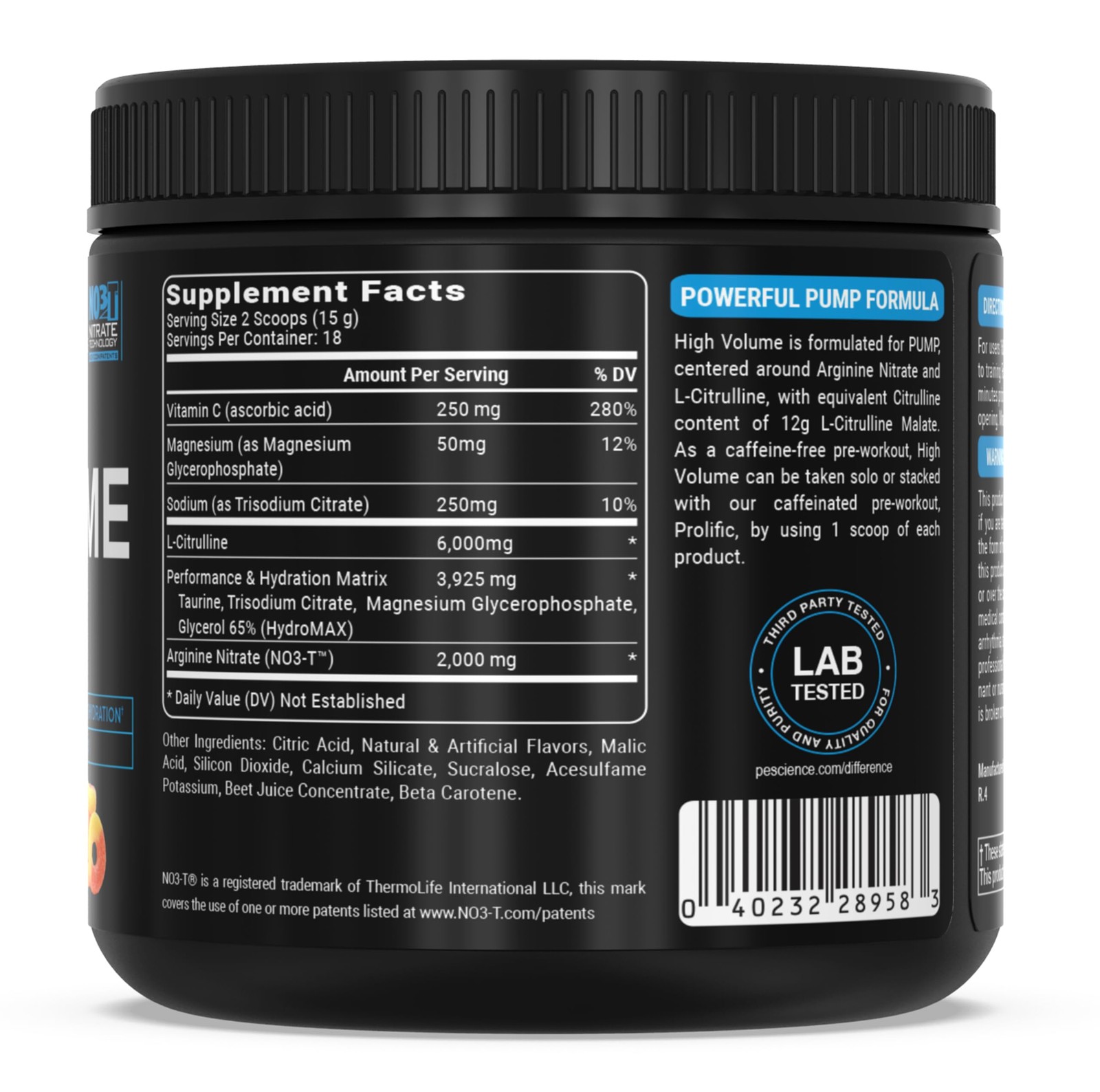 Sour Peach Candy Non Stim Pre Workout Supplement 8.9 Ounces Nitric Oxide Boost