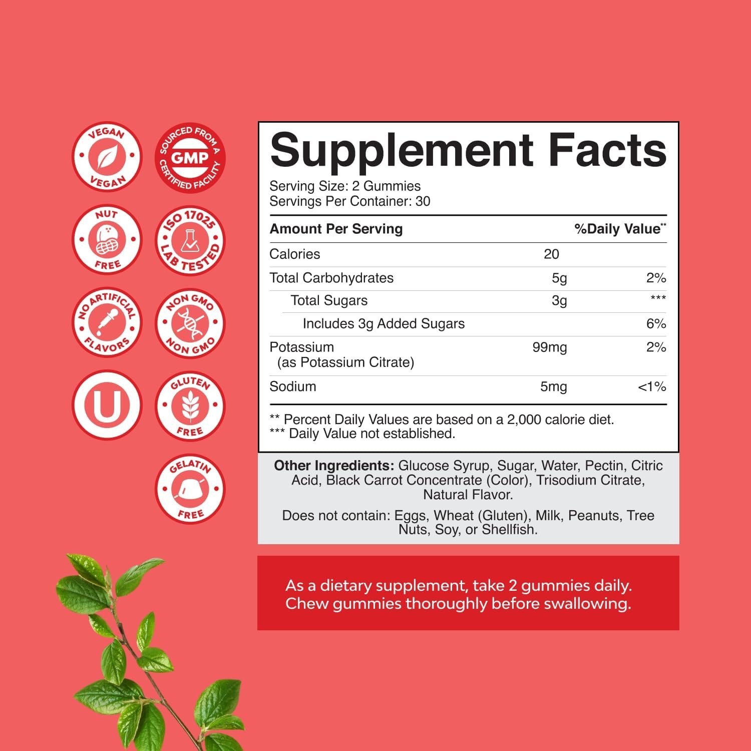 High Potency Potassium Gummies for Adults ~ Powerful Potassium Supplement Gummy