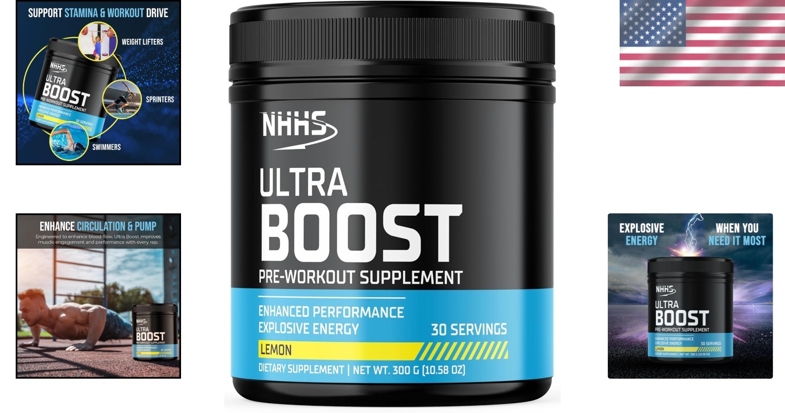 300g Ultra Boost Pre-Workout Powder, Formula for Explosive Energy & Focus