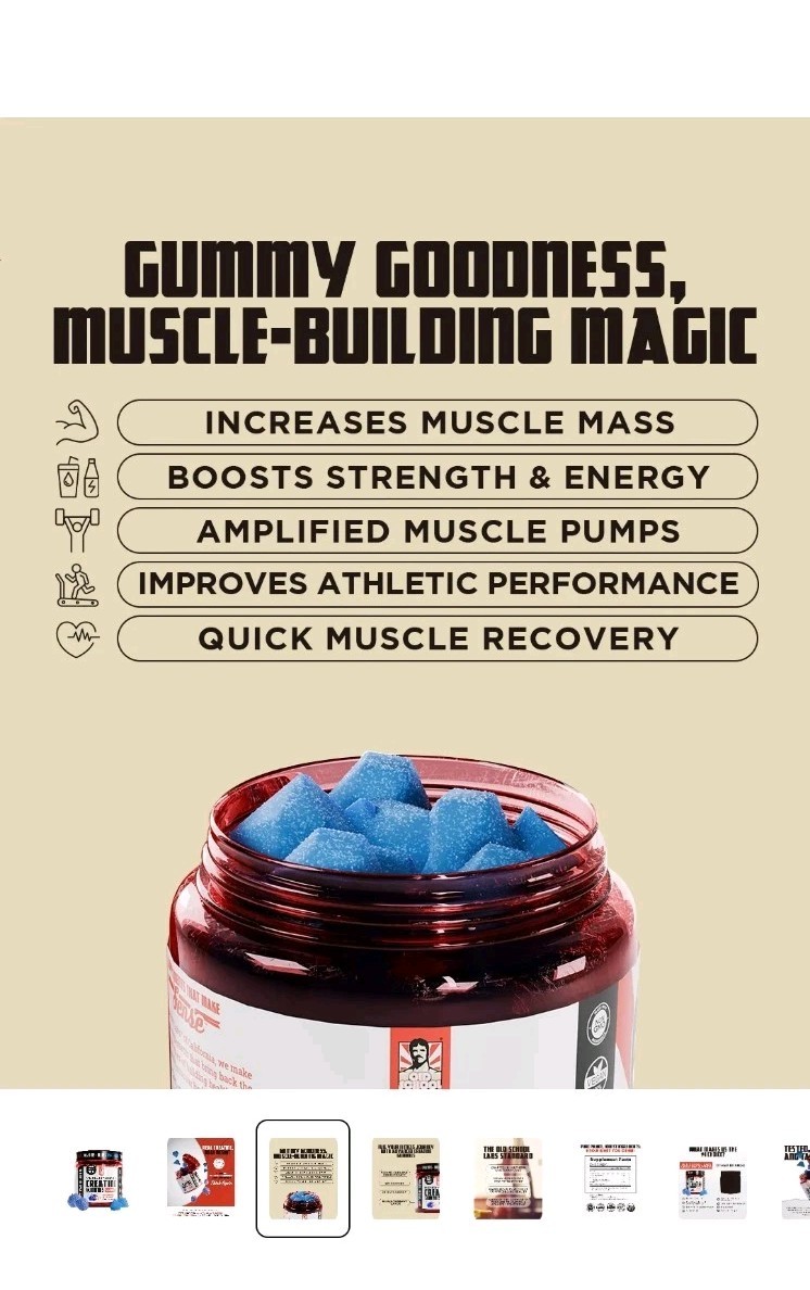 Old School Labs Creatine Monohydrate Gummies -5g per Serving Best Creatine 11/26