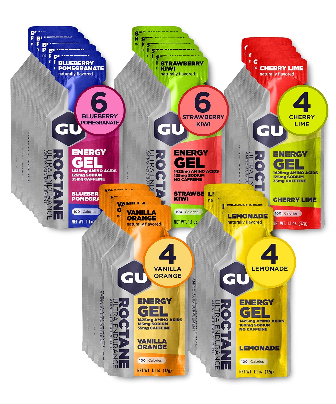 GU Energy Roctane Ultra Endurance Gel, 1.1 Ounce (Pack of 24), Berry