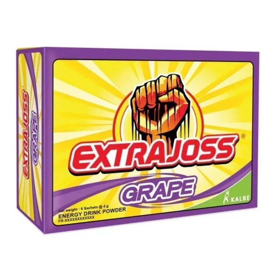 EXTRA JOSS 50 BOX (300 Sachets) Grape Flavour Sugar Free Energy Drink Powder