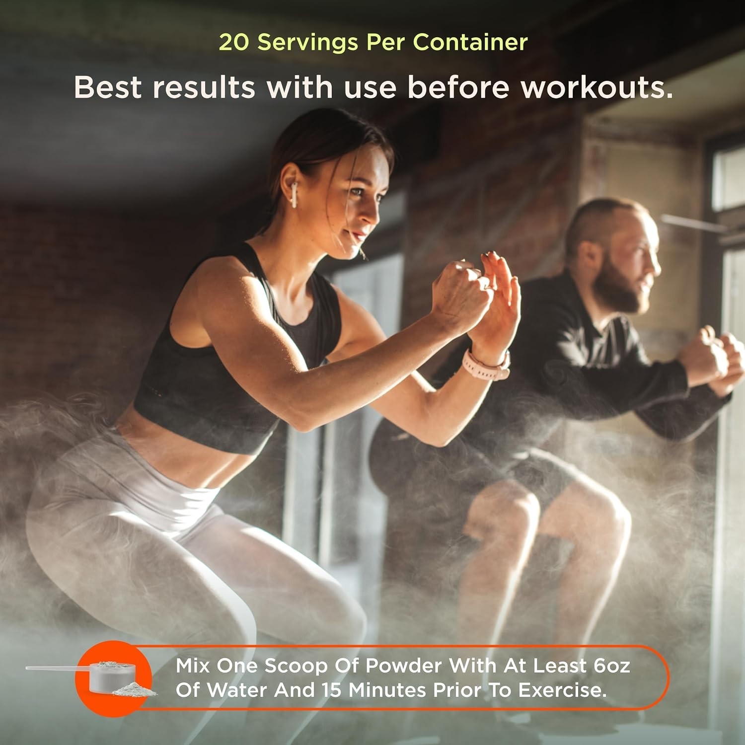Genius Pre-Workout, Stimulant-Free Sour Apple Powder, 20 Servings | Energy