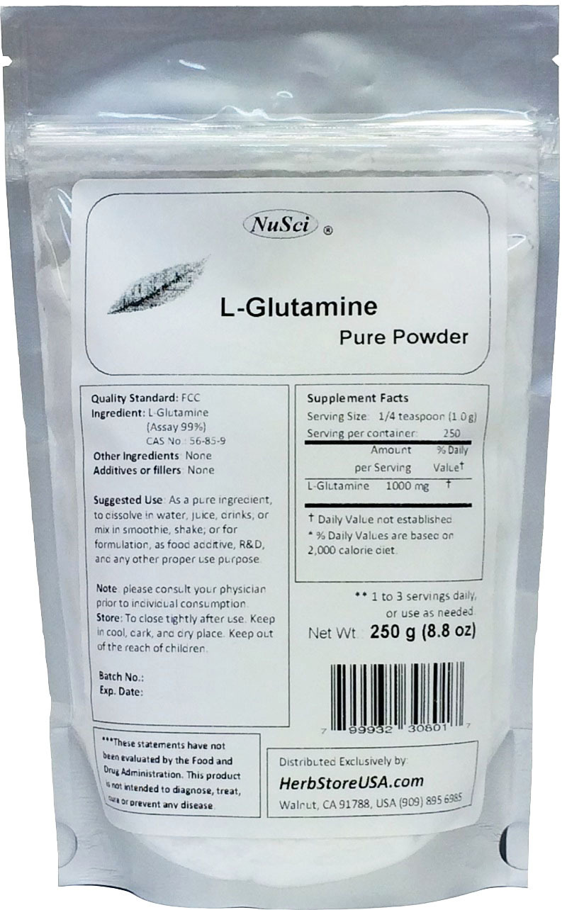 NuSci 3.3lb (1.5Kg L-Glutamine Powder FREE Form Pure Amino acid muscle mass