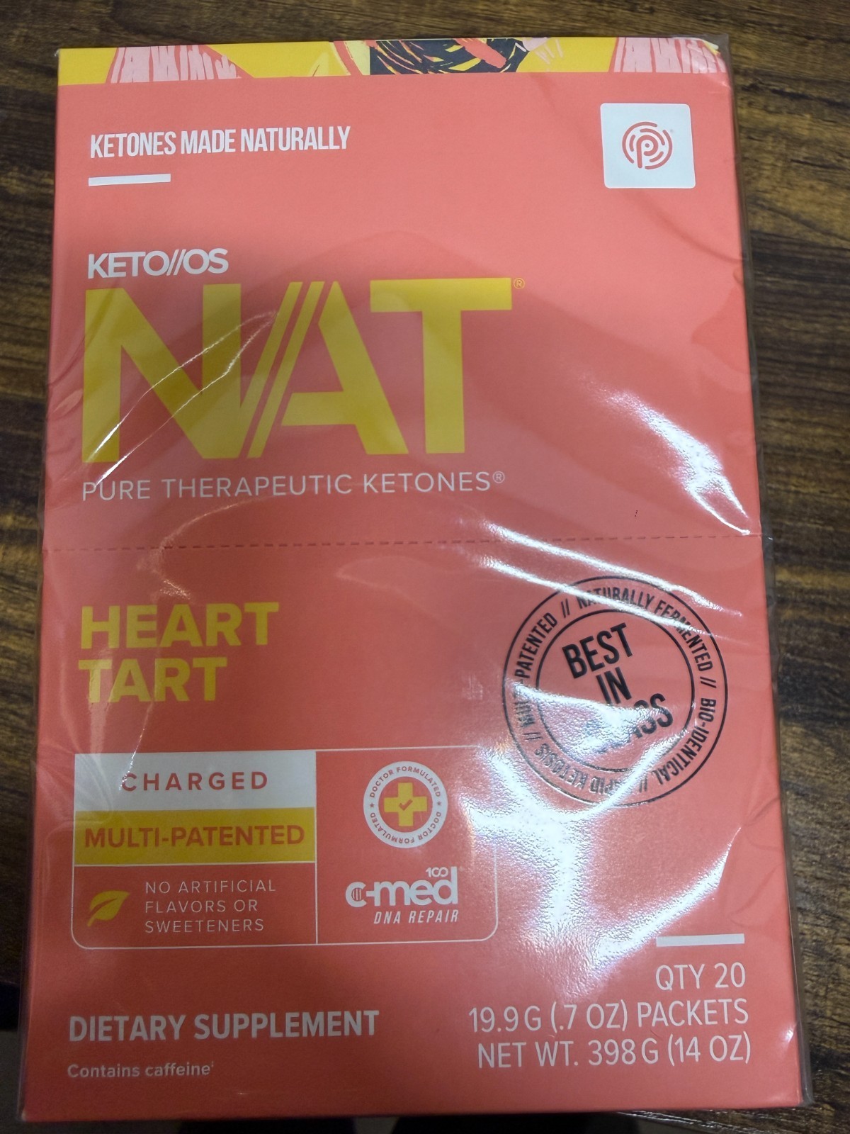 Prüvit Ketones NAT 20 Packets Charged HEART TART / FREE SHIPPING Exp 03/2026