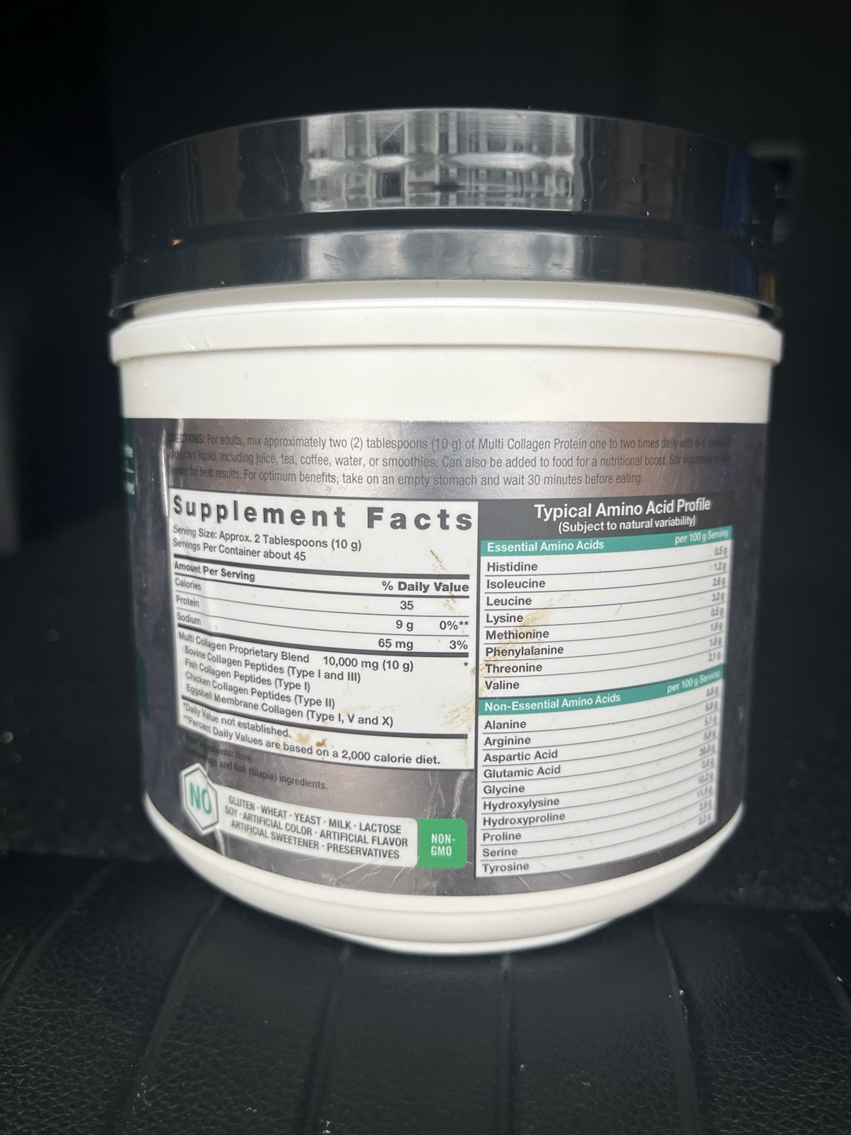 Horbaach Multi Collagen Protein Powder I II III V X Unflavored Gluten Free 16 oz