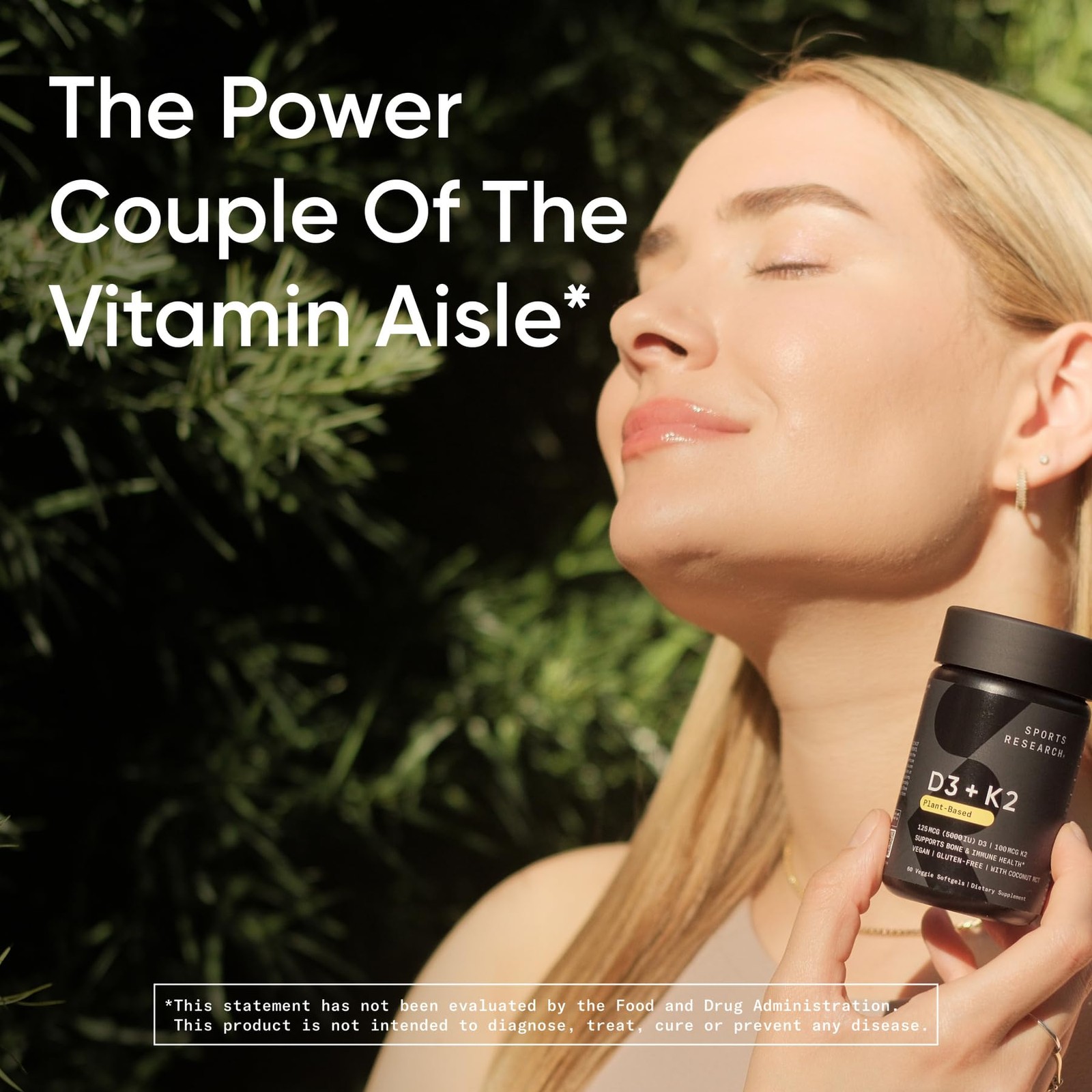 Vitamin D3 K2 Coconut Oil Vegan D3 5000IU MK7 K2 Bone Immune 60 Softgels