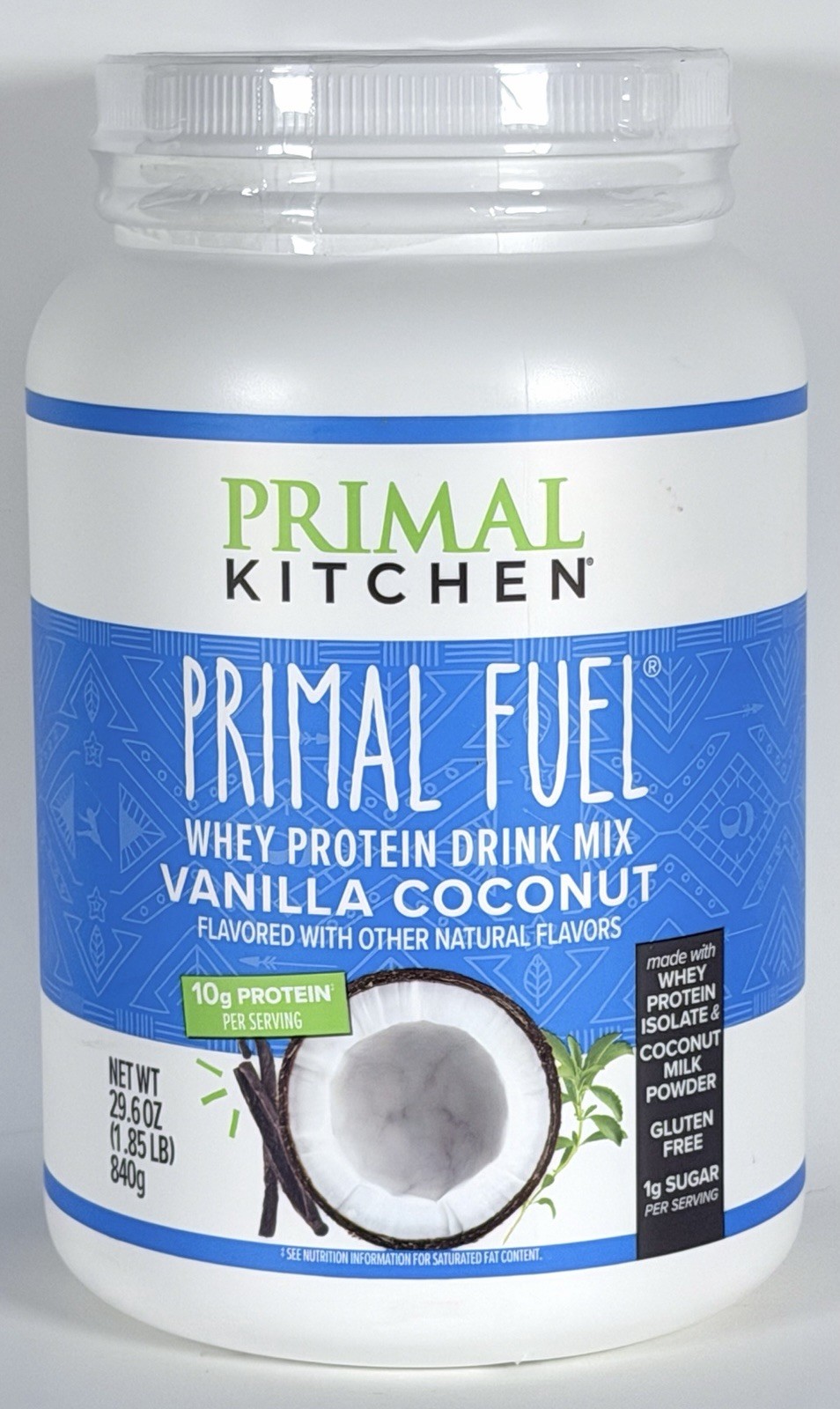 Primal Kitchen Primal Fuel Vanilla Coconut Whey Protein Drink Mix 29.6oz Ex 7/26