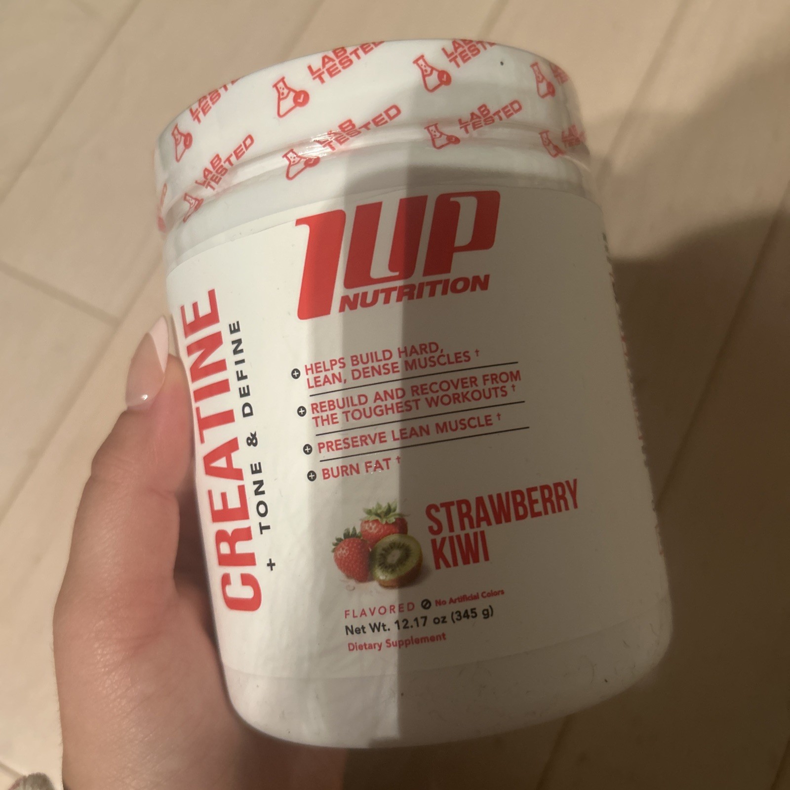 1UP Nutrition Creatine + Hydration Strawberry Kiwi Flavor – 12.17oz Exp 03/2029