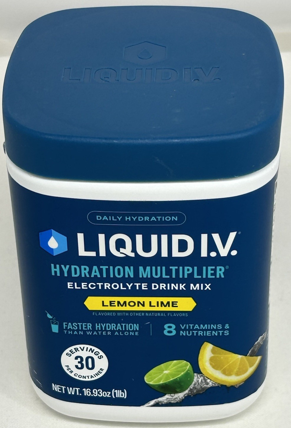 Liquid I.V. Hydration Multiplier Lemon Lime Powder, 30 Servings Vegan 16.93 oz