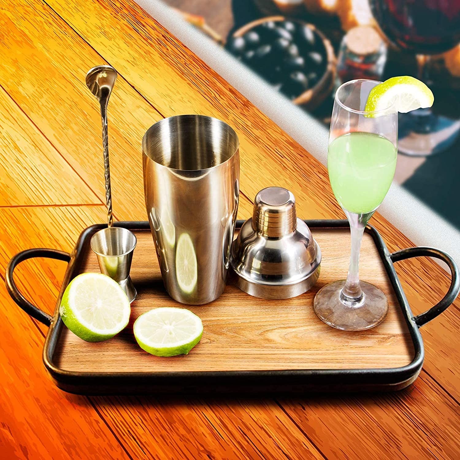 WPHUAW 24oz Cocktail Shaker Bar Set-Professional Margarita Mixer Drink Shaker…