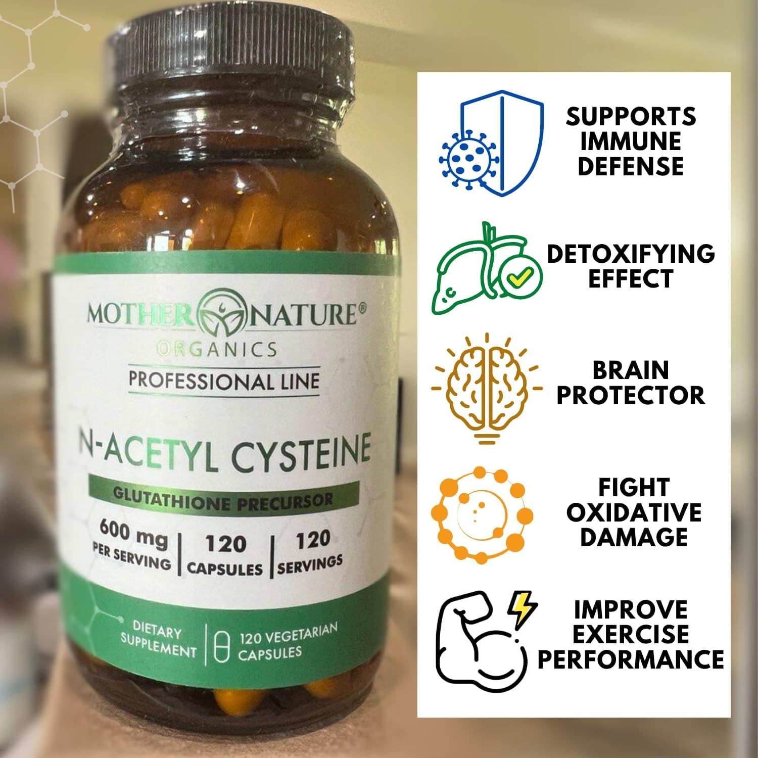 NAC 600mg, Glass Bottle, N-Acetyl Cysteine Antioxidant Glutathione Precursor,…