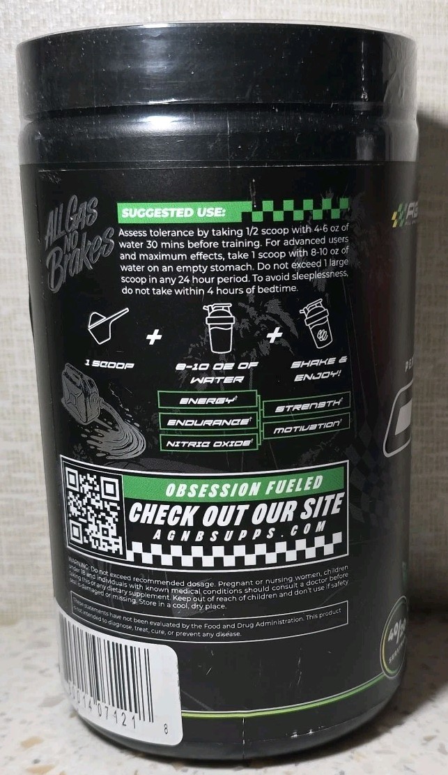 0-100 Pre Workout High Stim Energy & Pump Formula with Caffeine Anhydrous Citrus