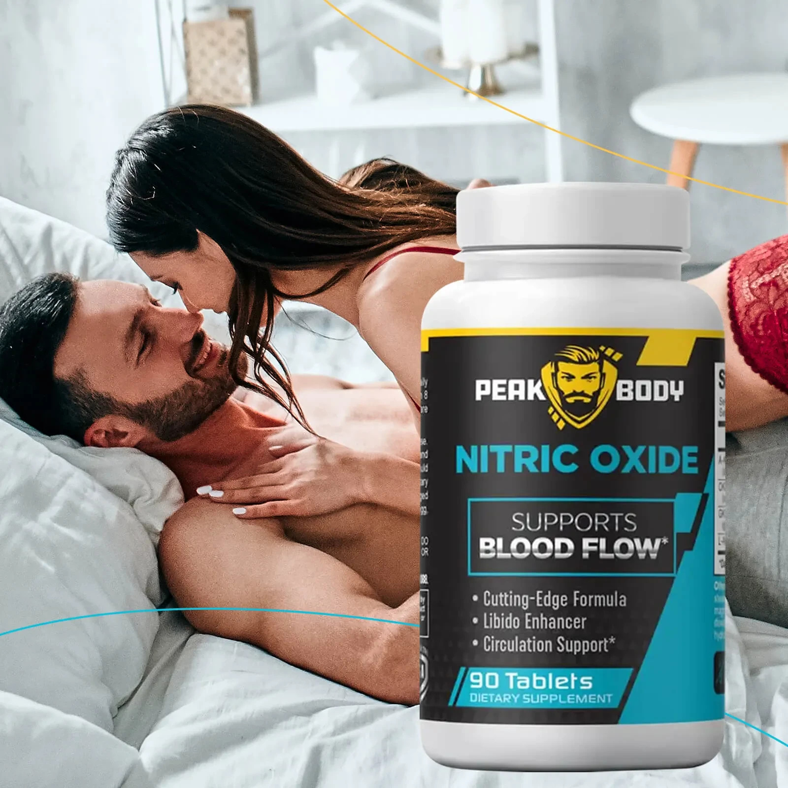 PeakBody Nitric Oxide 90 Tablets – Max Strength Blood Flow & Libido Support
