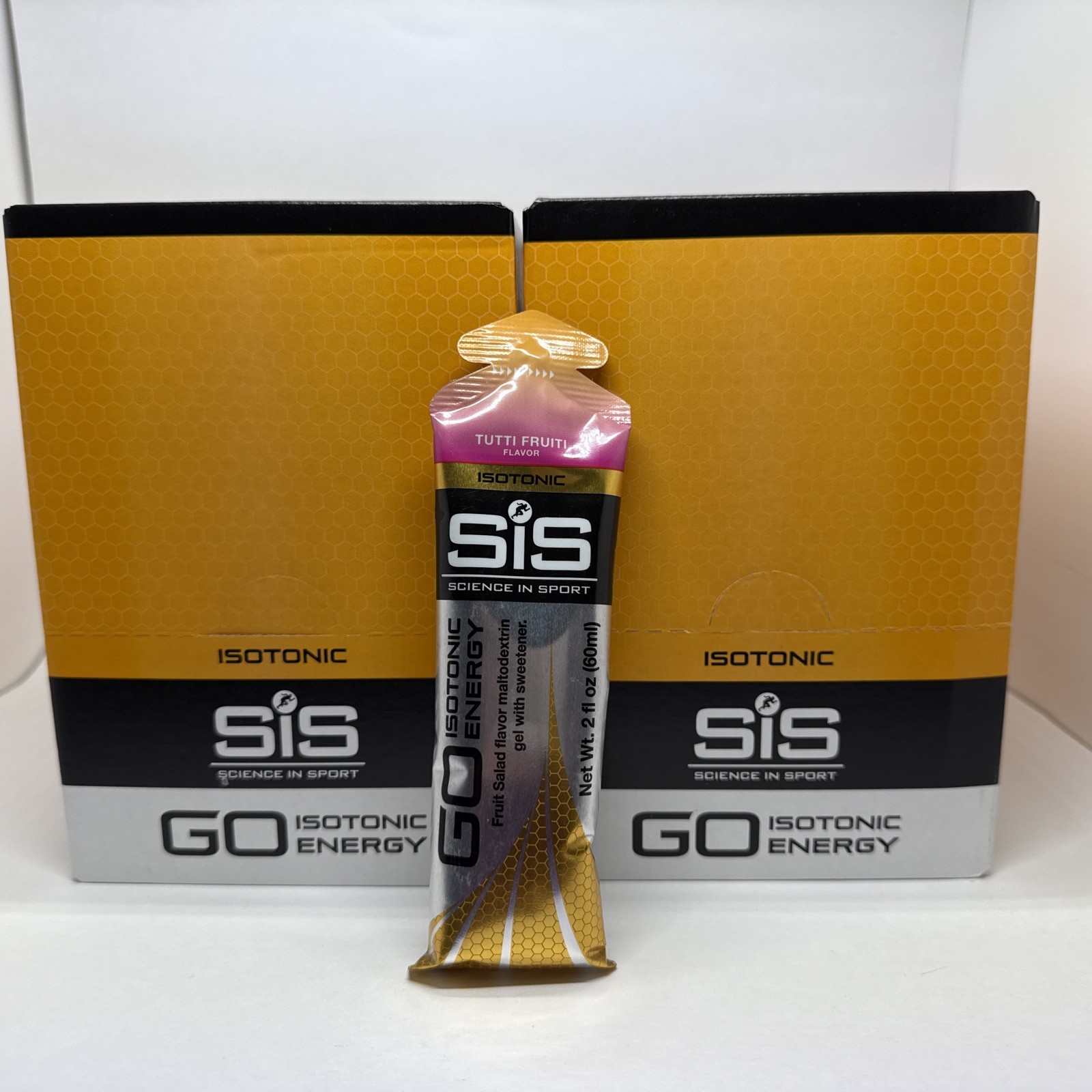60 Pack Science in Sport Energy Gel SIS Go Isotonic Energy TUTTI FRUTTI BB 08/26