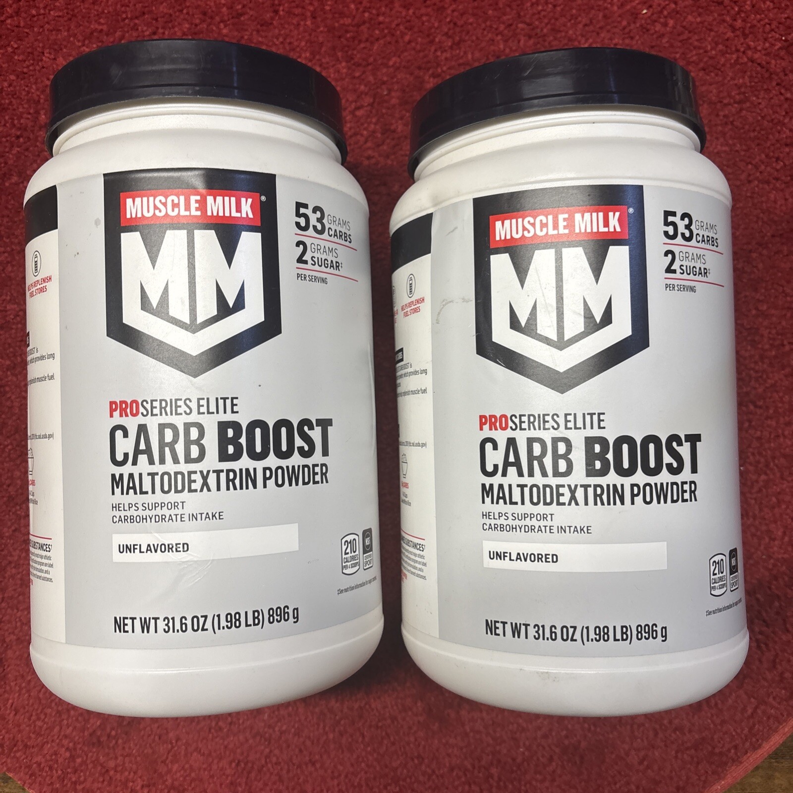 2x Muscle Milk Carb Boost Maltodextrin Powder 1.98 LB 2 Bottles Exp 6/26