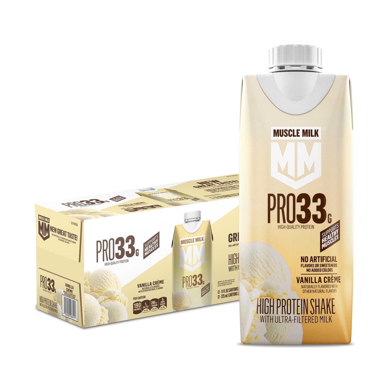 Pro 33G High Protein Shake Ultra Filtered Milk, Vanilla Creme, 11 Fl Oz, 12 Pack