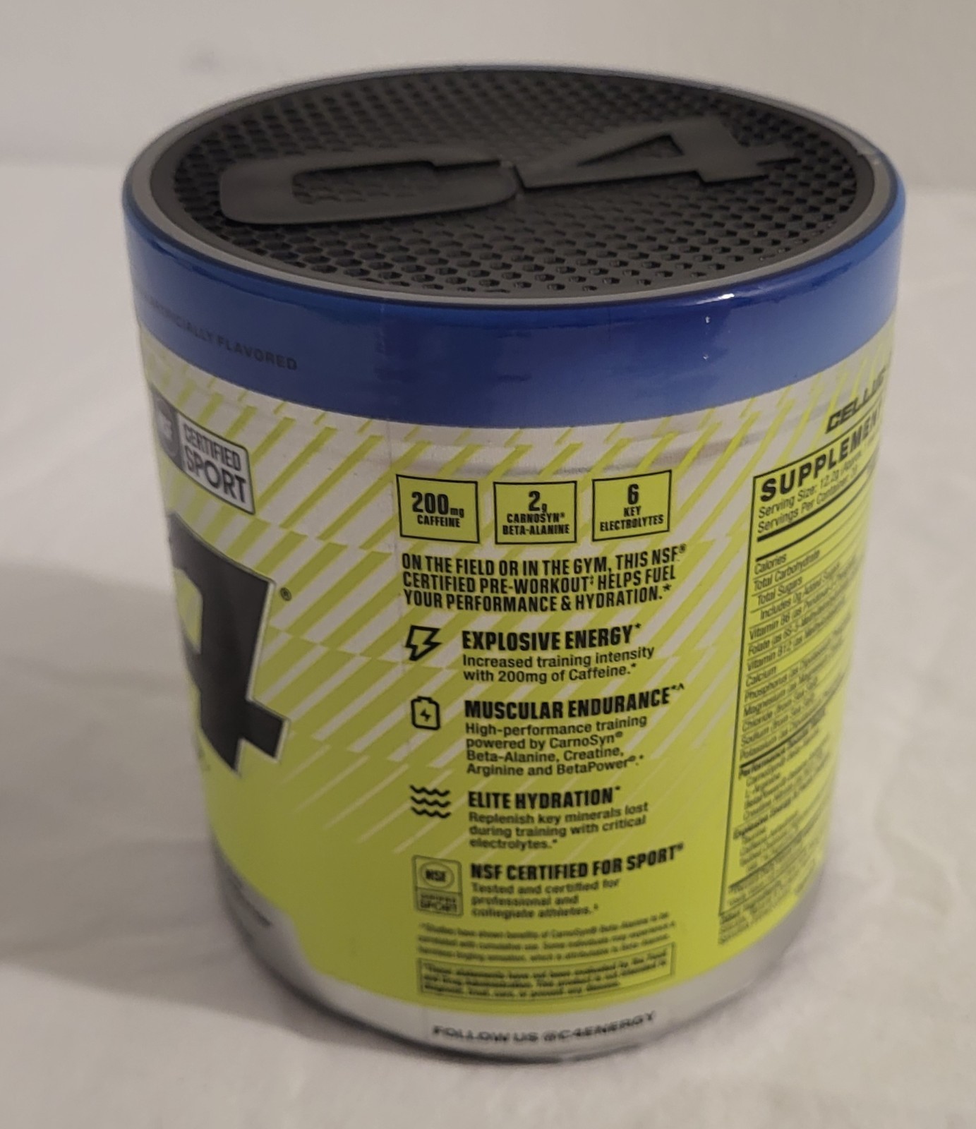 Cellucor C4 Sport Pre-Workout powder in Icy Blue Razz flavor New Sealed