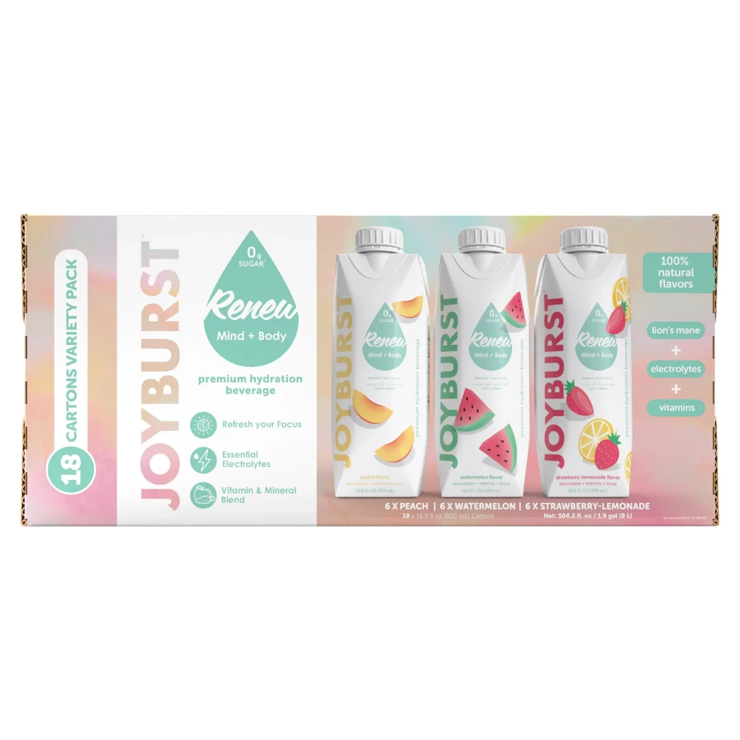 Joyburst Hydration Drink Variety Pack 16.9 oz 18 Count Electrolyte Drinks