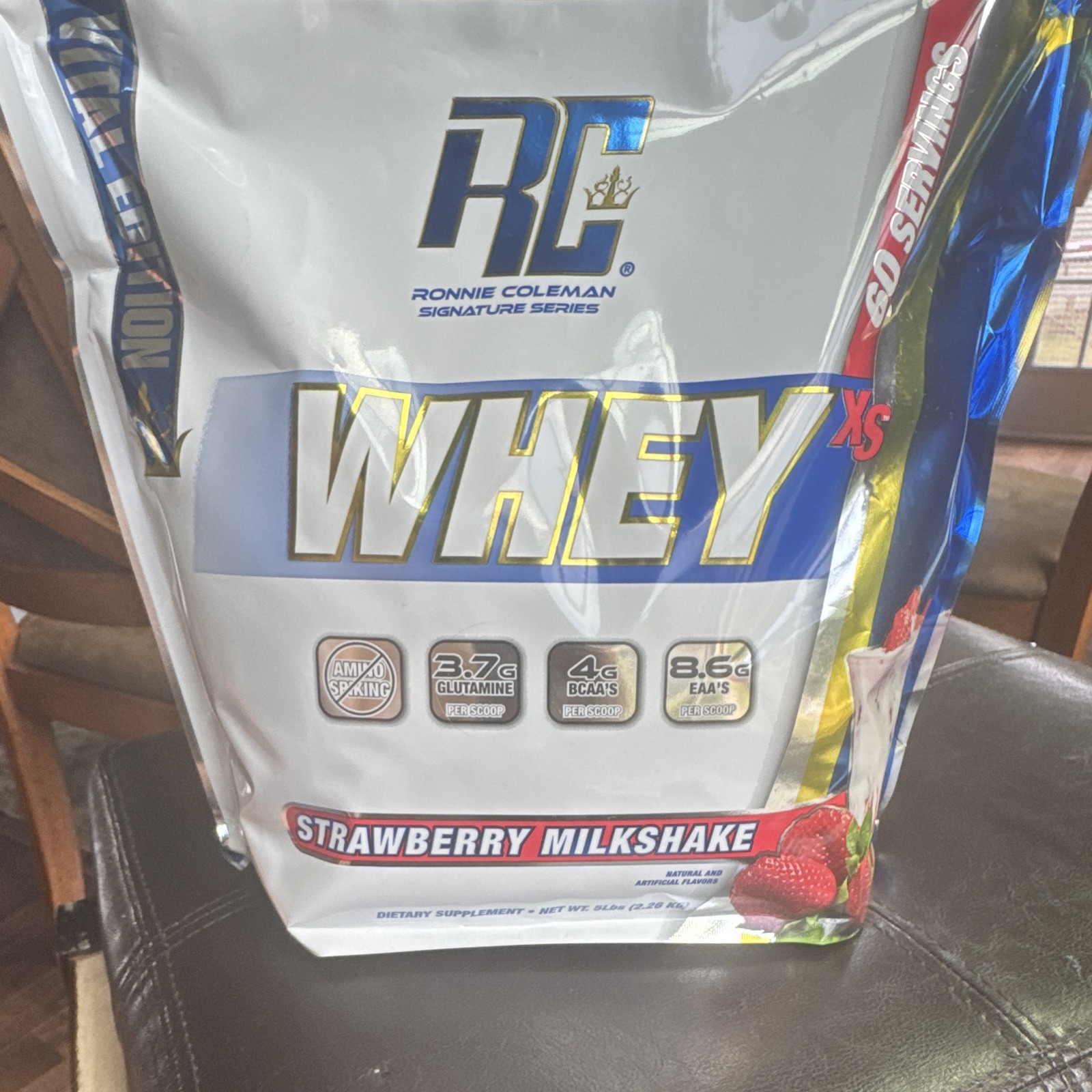 Ronnie Coleman Signature Series Whey XS 5 lb Strawberry Milkshake, Amino Spiking