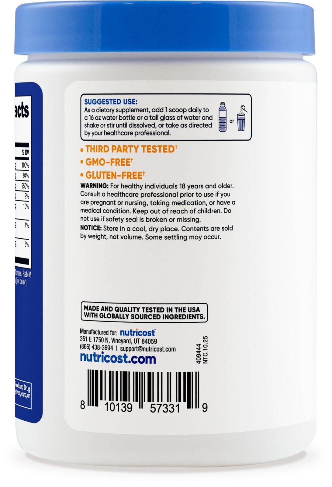 Nutricost Electrolyte Complex Powder, 60 8.4 Ounce (Pack of 1), Multicolor