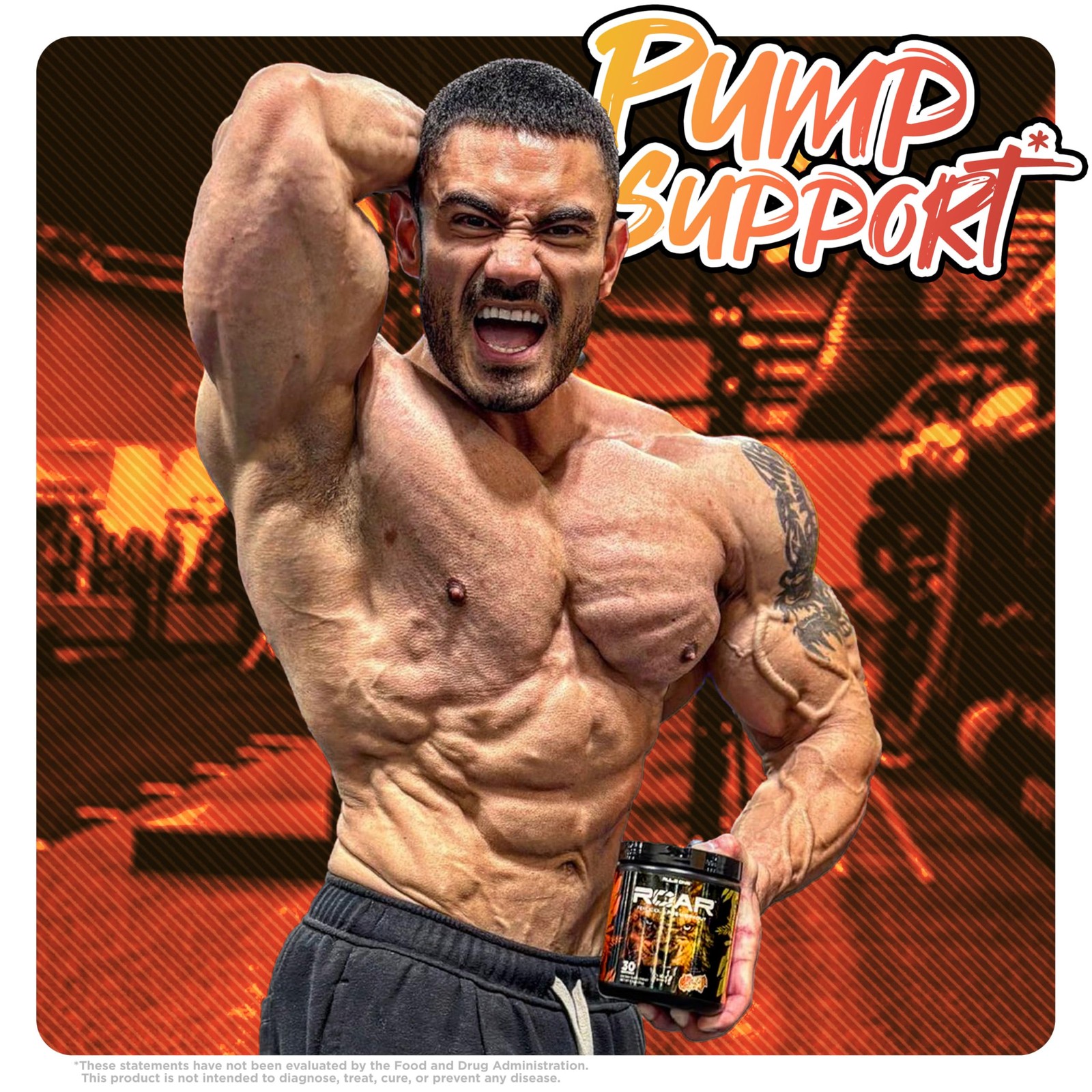 R1 ROAR Ferocious Pre Workout Supplement 10.56 Ounce Energy Hydration Formula