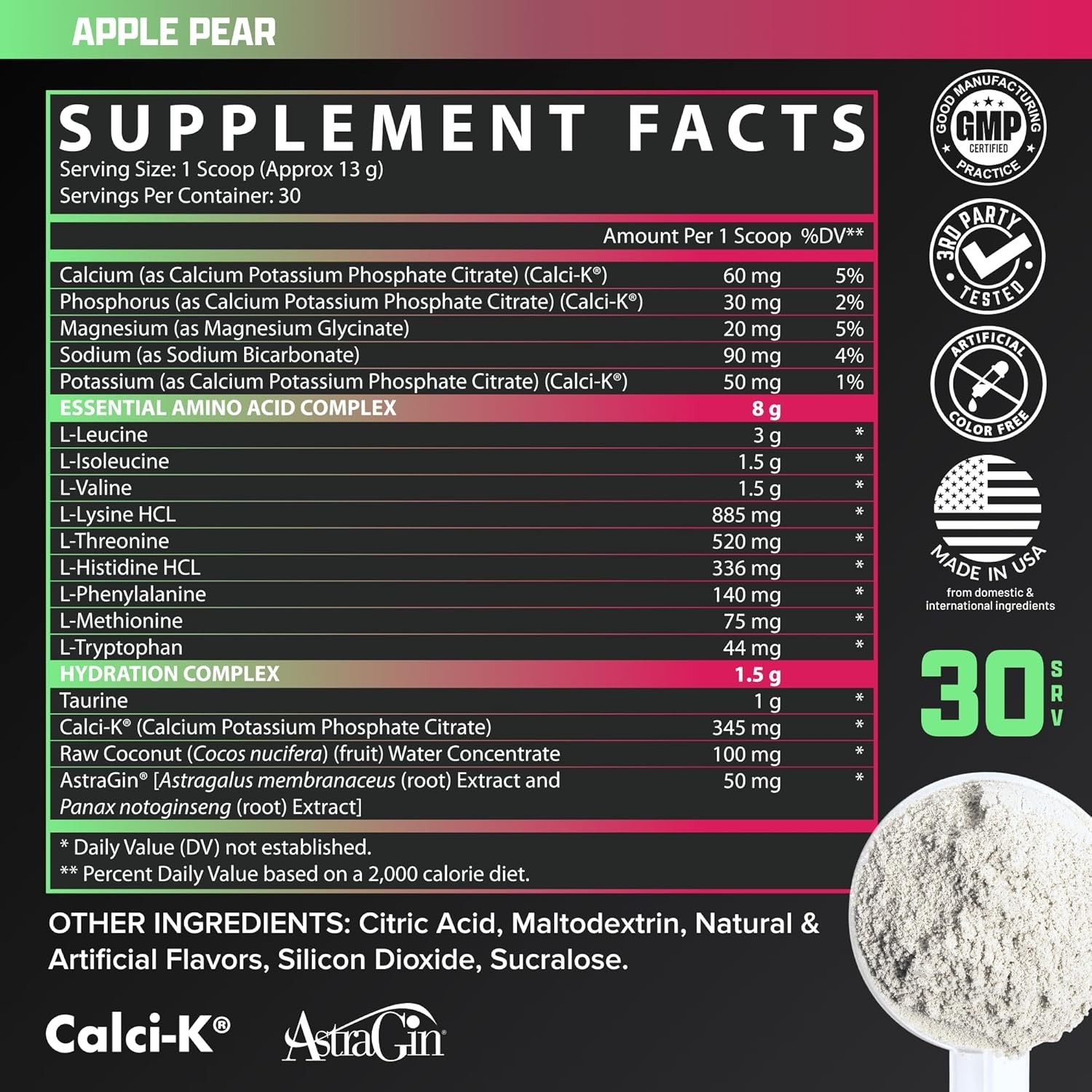 Nutrex Research EAA Hydration Powder EAAs BCAAs Electrolytes 30 Servings