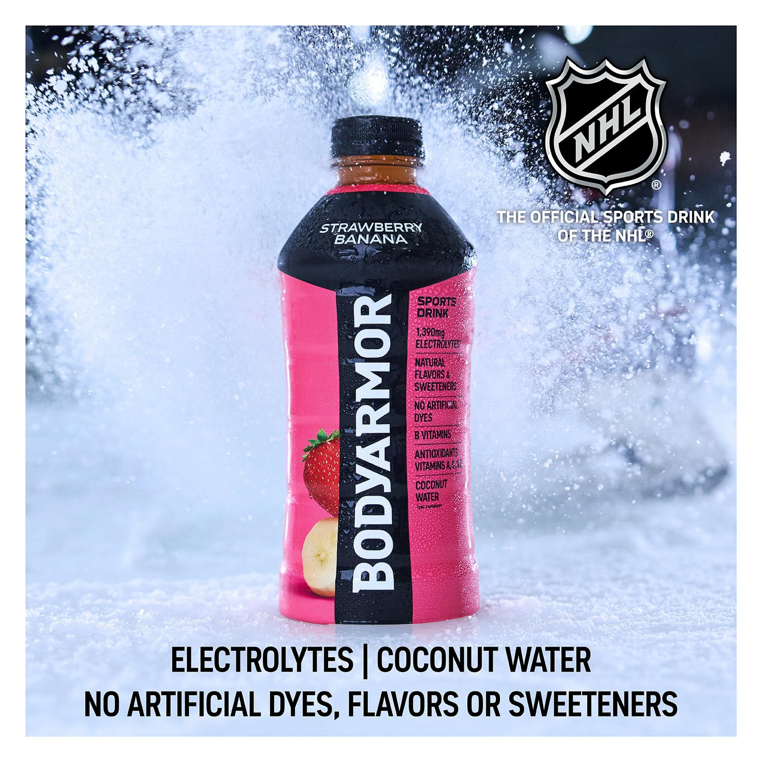 BODYARMOR Sports Drink, Strawberry Banana, Electrolyte Drink Hydration, 16 Fl Oz